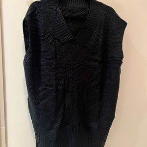 Black Cable Knit Sweater Vest